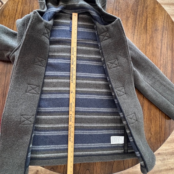 Gap wool blend dark green duffle jacket toggle closure with hood size M - Picture 13 of 16